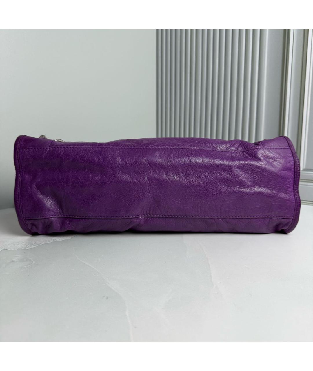 BALENCIAGA Фиолетовая кожаная сумка с короткими ручками, фото 3