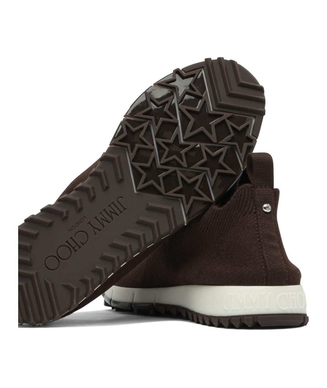 JIMMY CHOO Коричневые текстильные кроссовки, фото 5