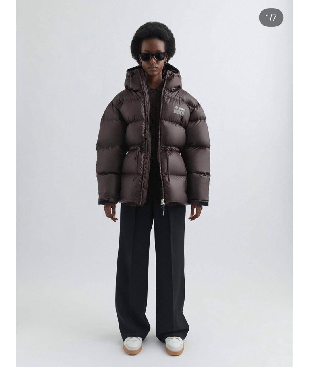 AXEL ARIGATO Коричневый синтетический пуховик, фото 3