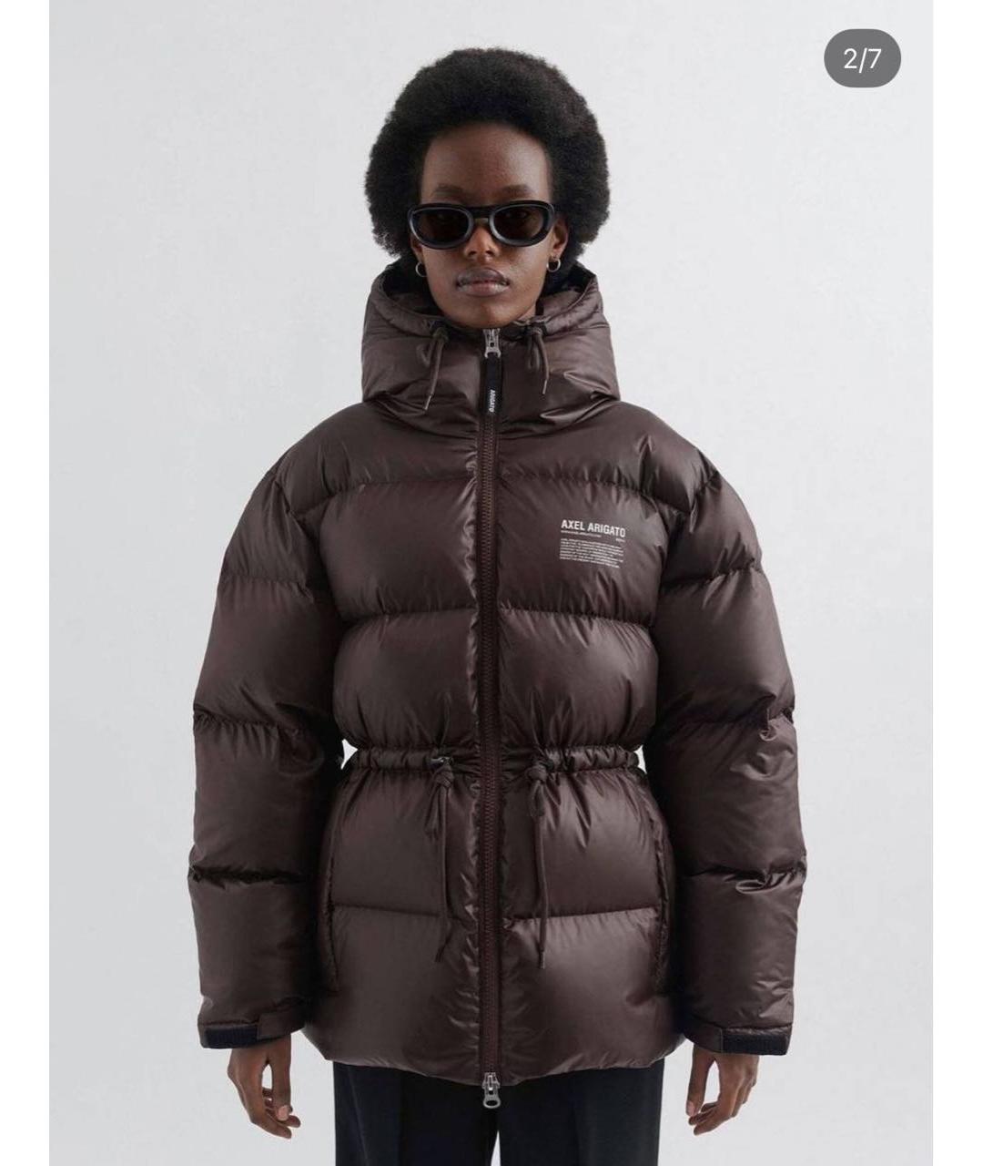AXEL ARIGATO Коричневый синтетический пуховик, фото 2