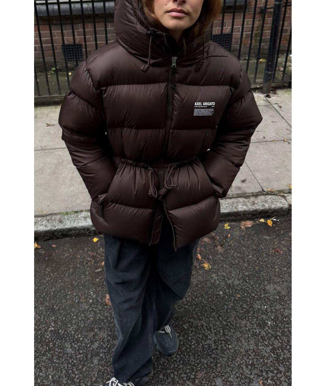 AXEL ARIGATO Коричневый синтетический пуховик, фото 5