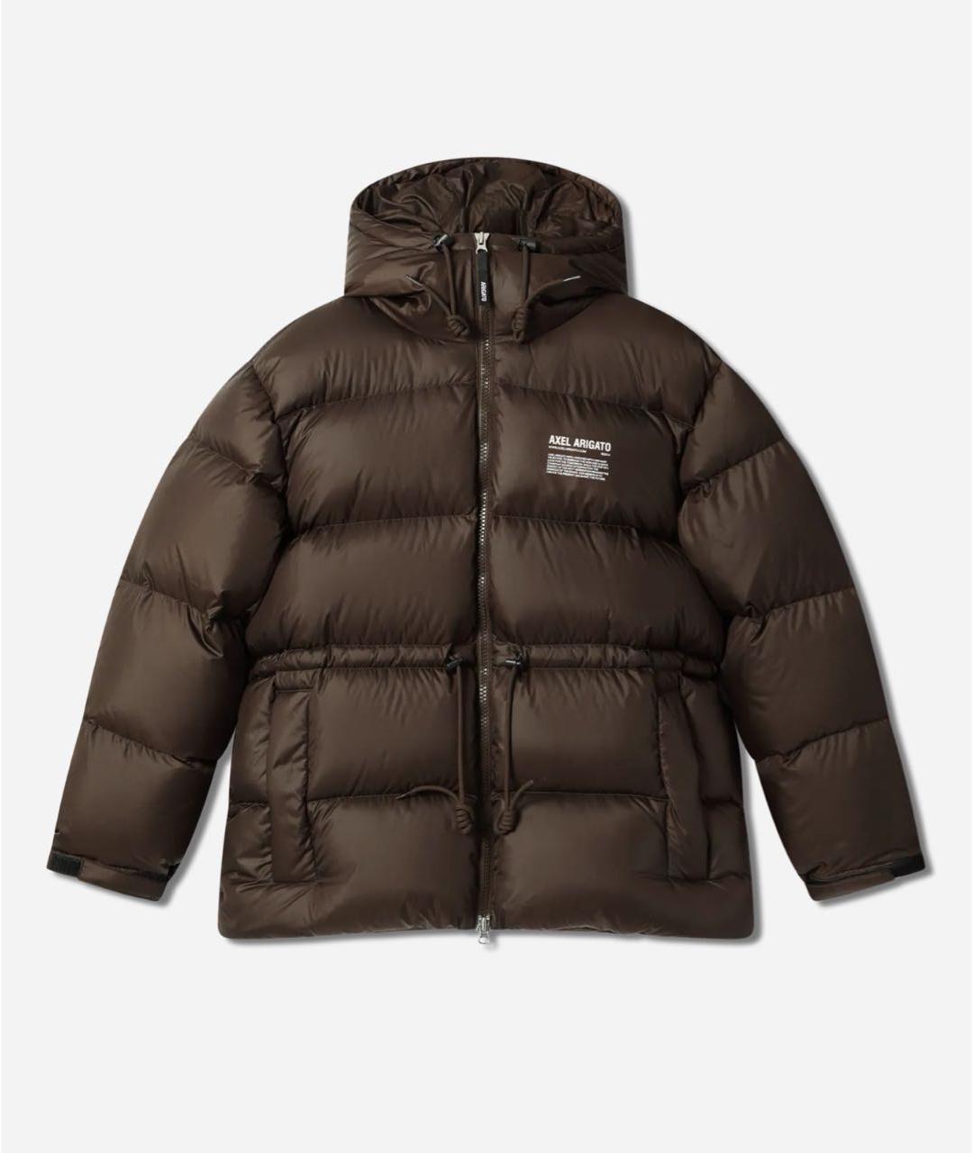 AXEL ARIGATO Коричневый синтетический пуховик, фото 7