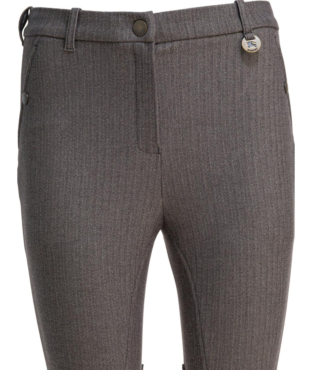 BURBERRY Коричневые хлопковые брюки узкие, фото 3