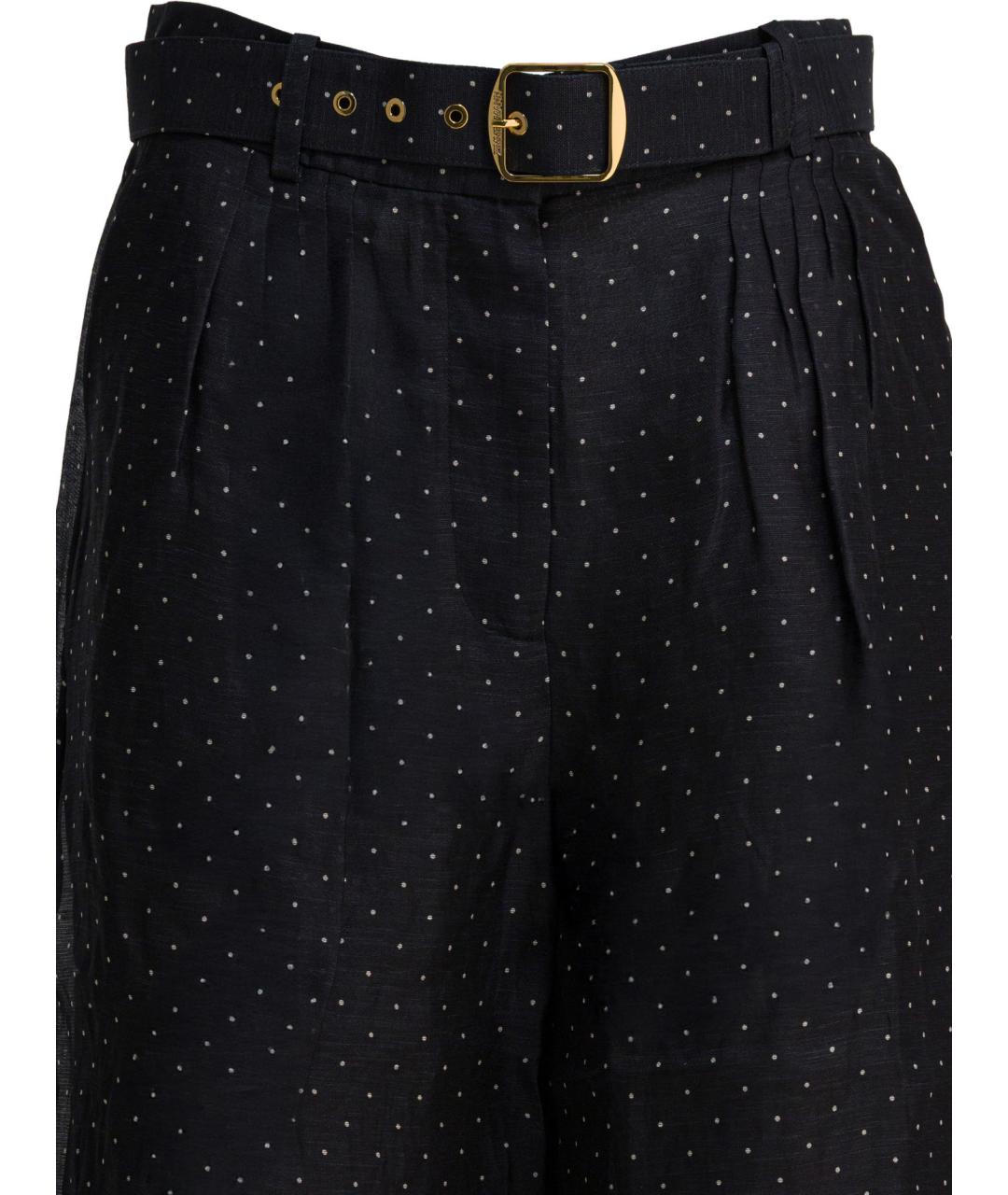 ZIMMERMANN Черные льняные брюки широкие, фото 3