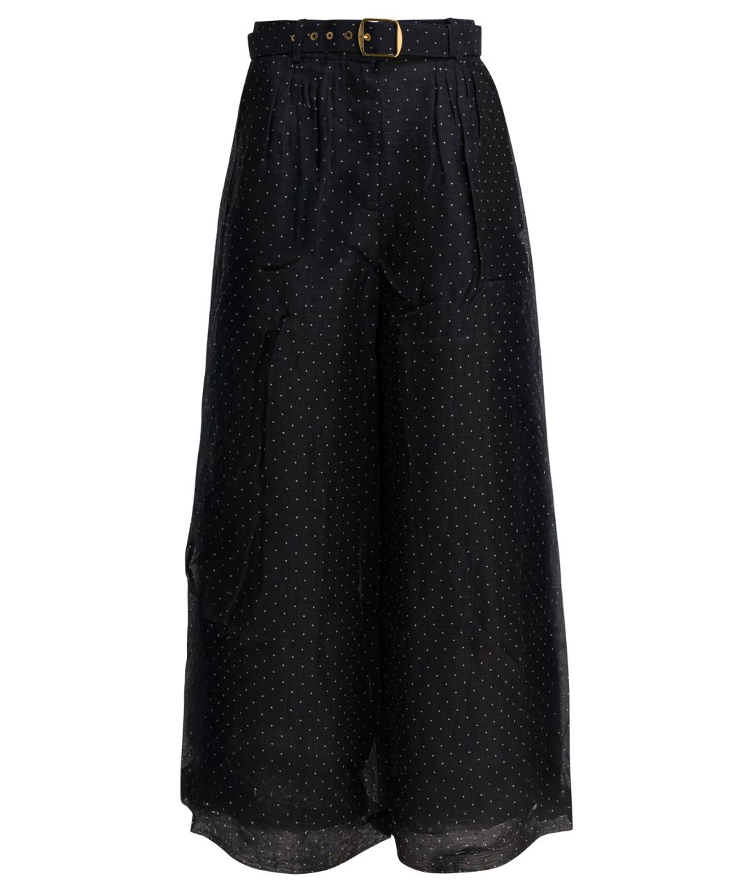 ZIMMERMANN Черные льняные брюки широкие, фото 1