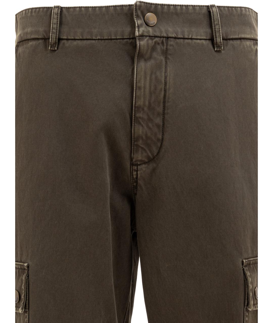BURBERRY Коричневые хлопковые повседневные брюки, фото 2