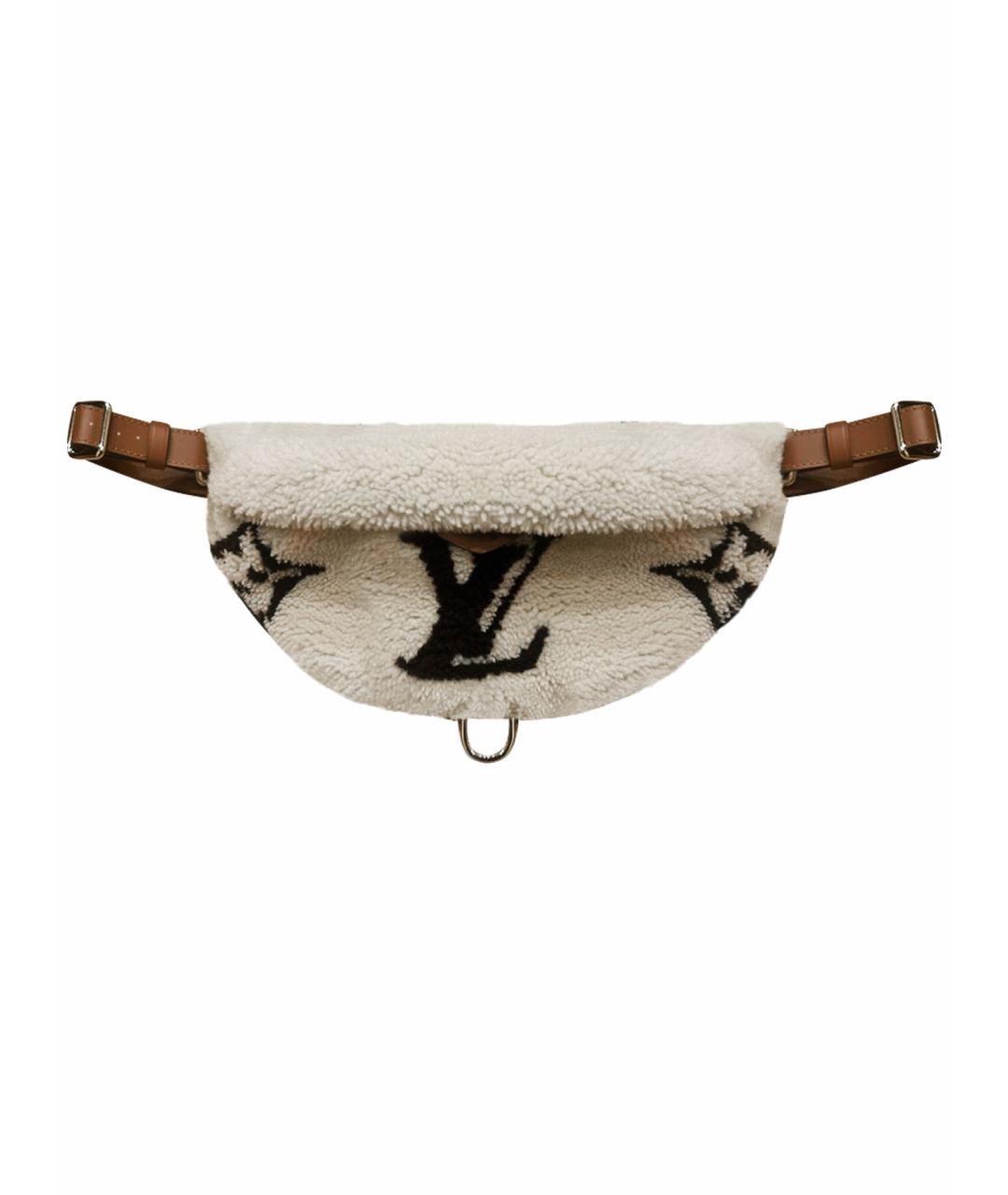 LOUIS VUITTON Бежевая меховая поясная сумка, фото 1