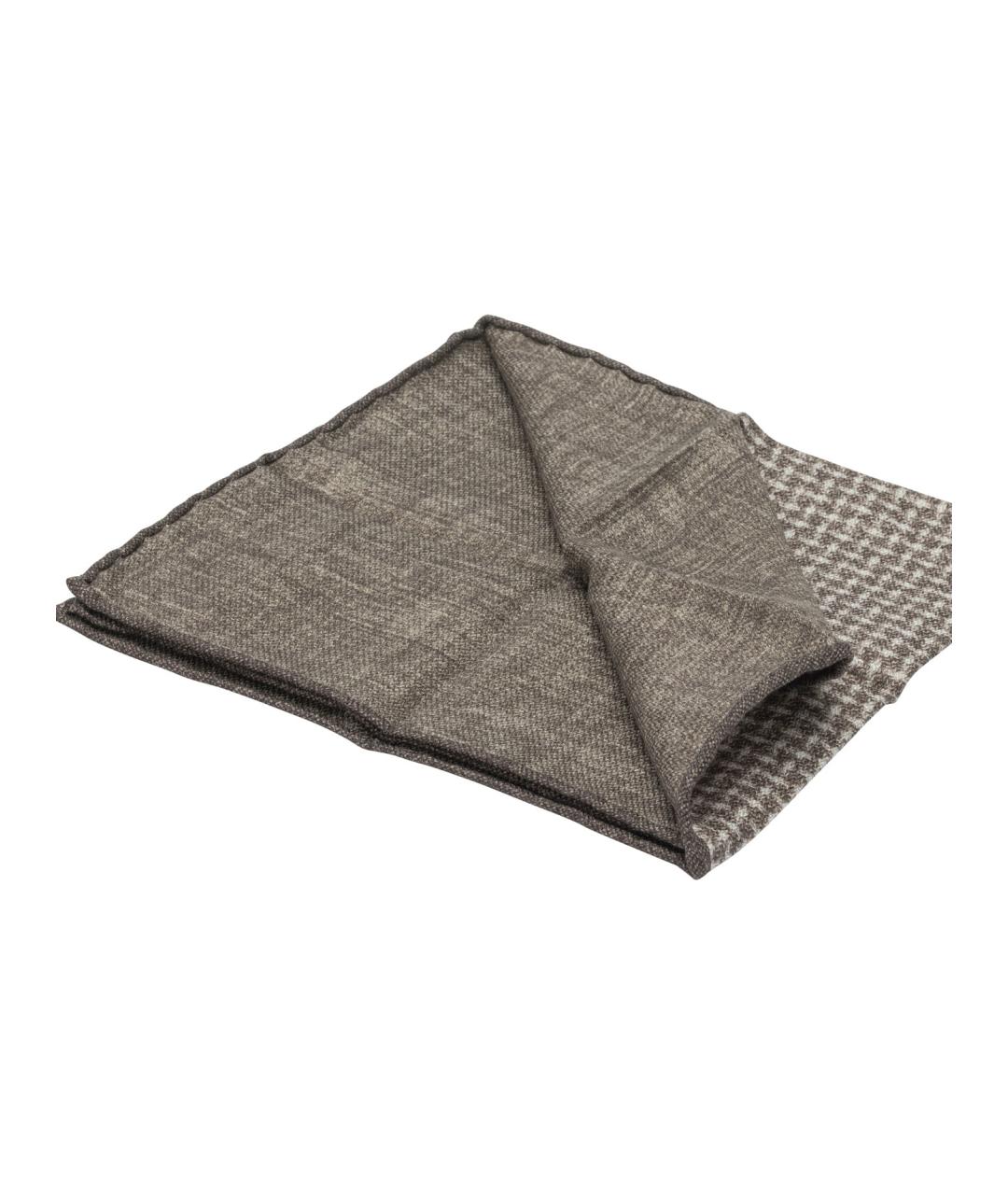 BRUNELLO CUCINELLI Коричневый шелковый шарф, фото 2