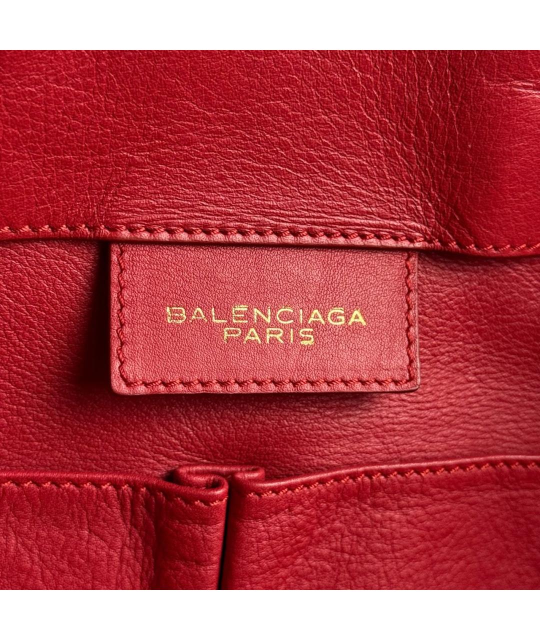 BALENCIAGA Красная кожаная сумка тоут, фото 7