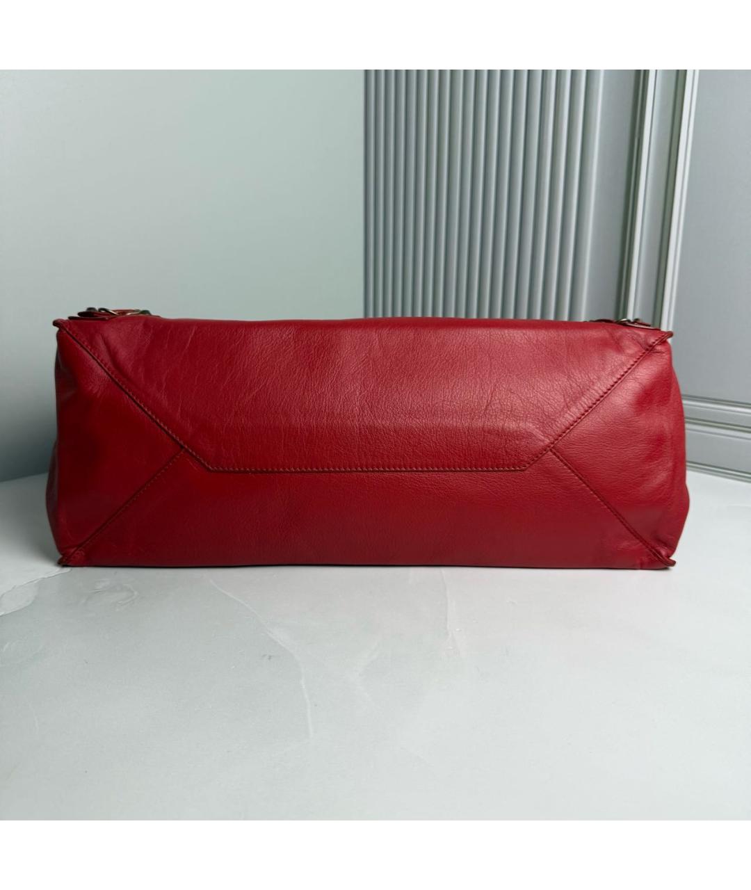 BALENCIAGA Красная кожаная сумка тоут, фото 3