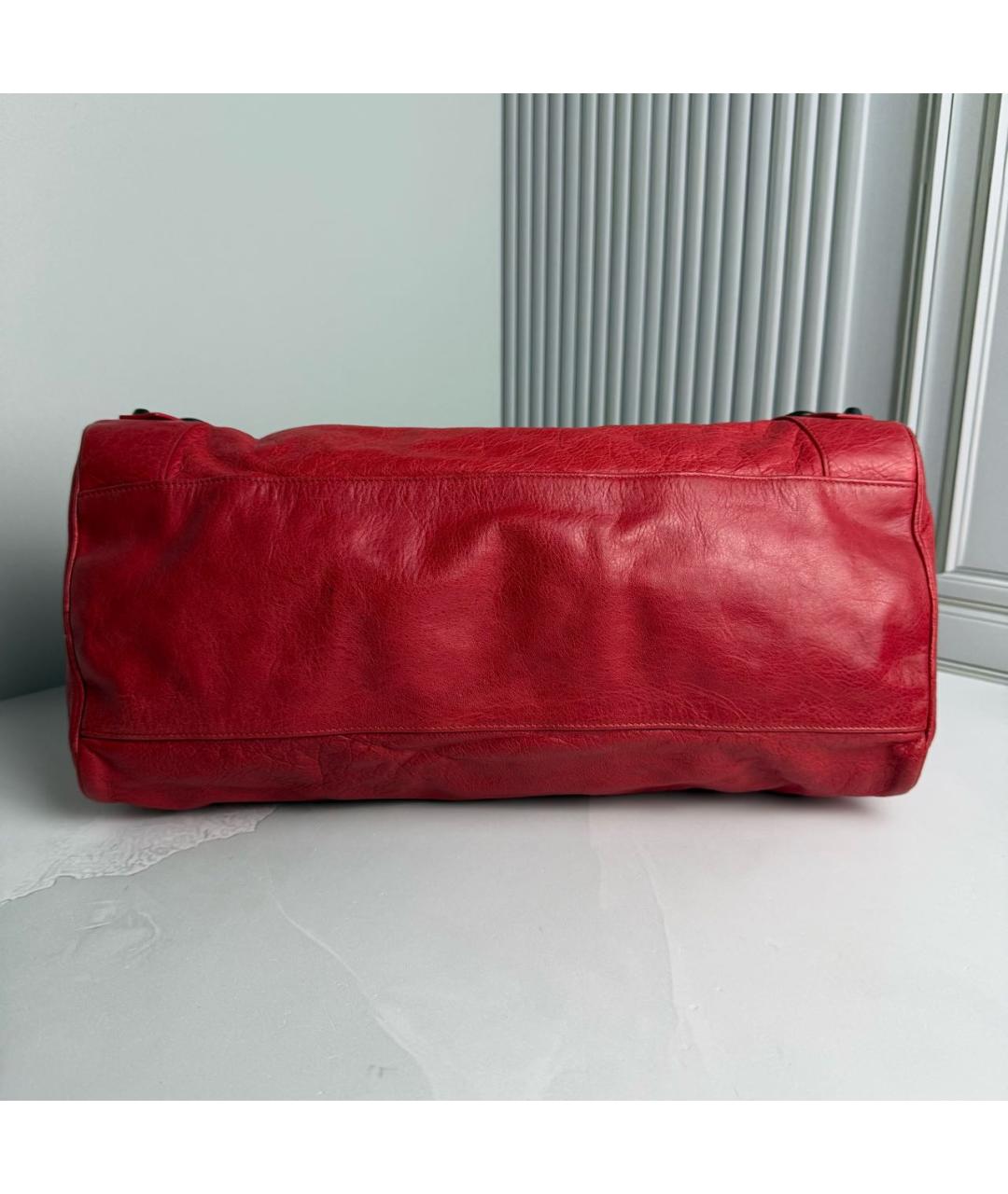 BALENCIAGA Красная кожаная сумка с короткими ручками, фото 3