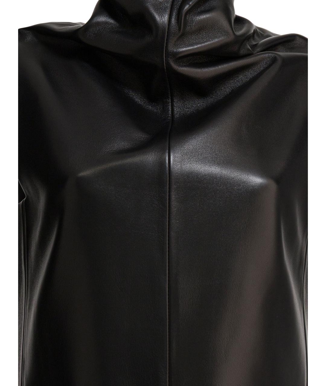 KHAITE Черное кожаное повседневное платье, фото 3