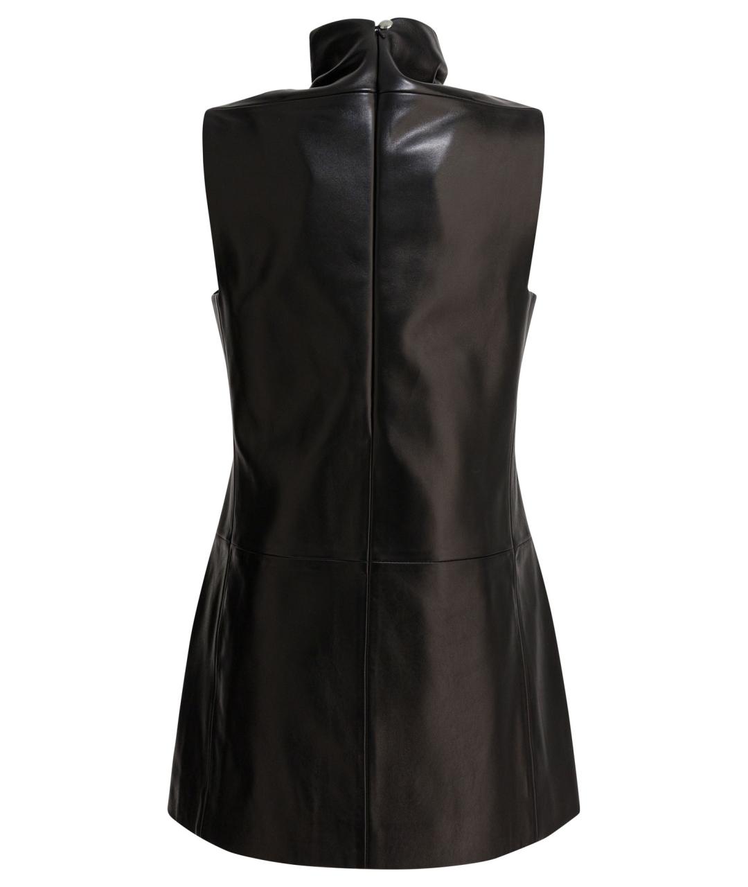 KHAITE Черное кожаное повседневное платье, фото 2