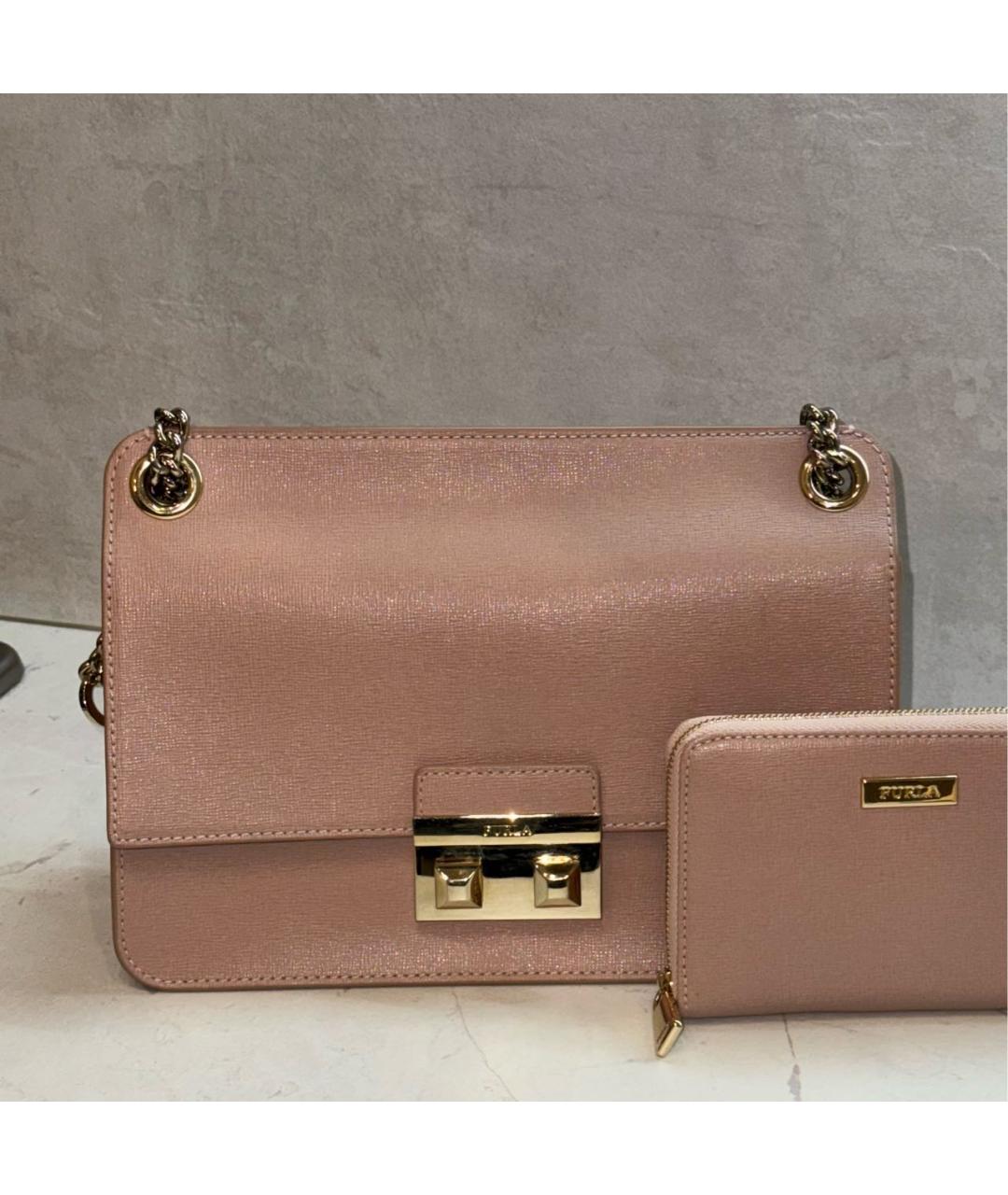 FURLA Розовая сумка через плечо из искусственной кожи, фото 2