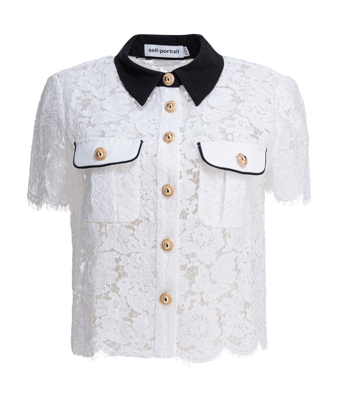 SELF-PORTRAIT Белая полиамидовая рубашка, фото 1