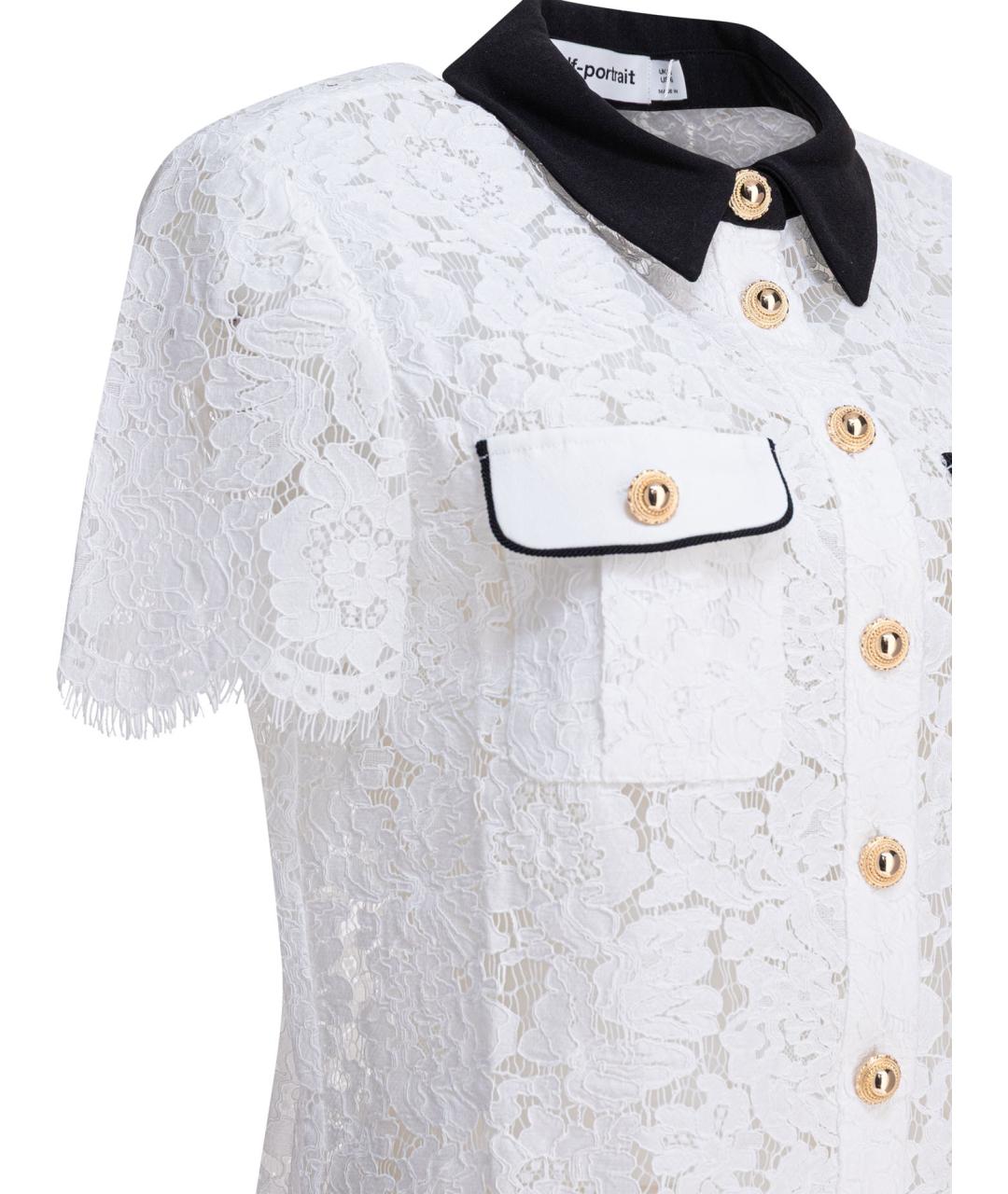 SELF-PORTRAIT Белая полиамидовая рубашка, фото 4
