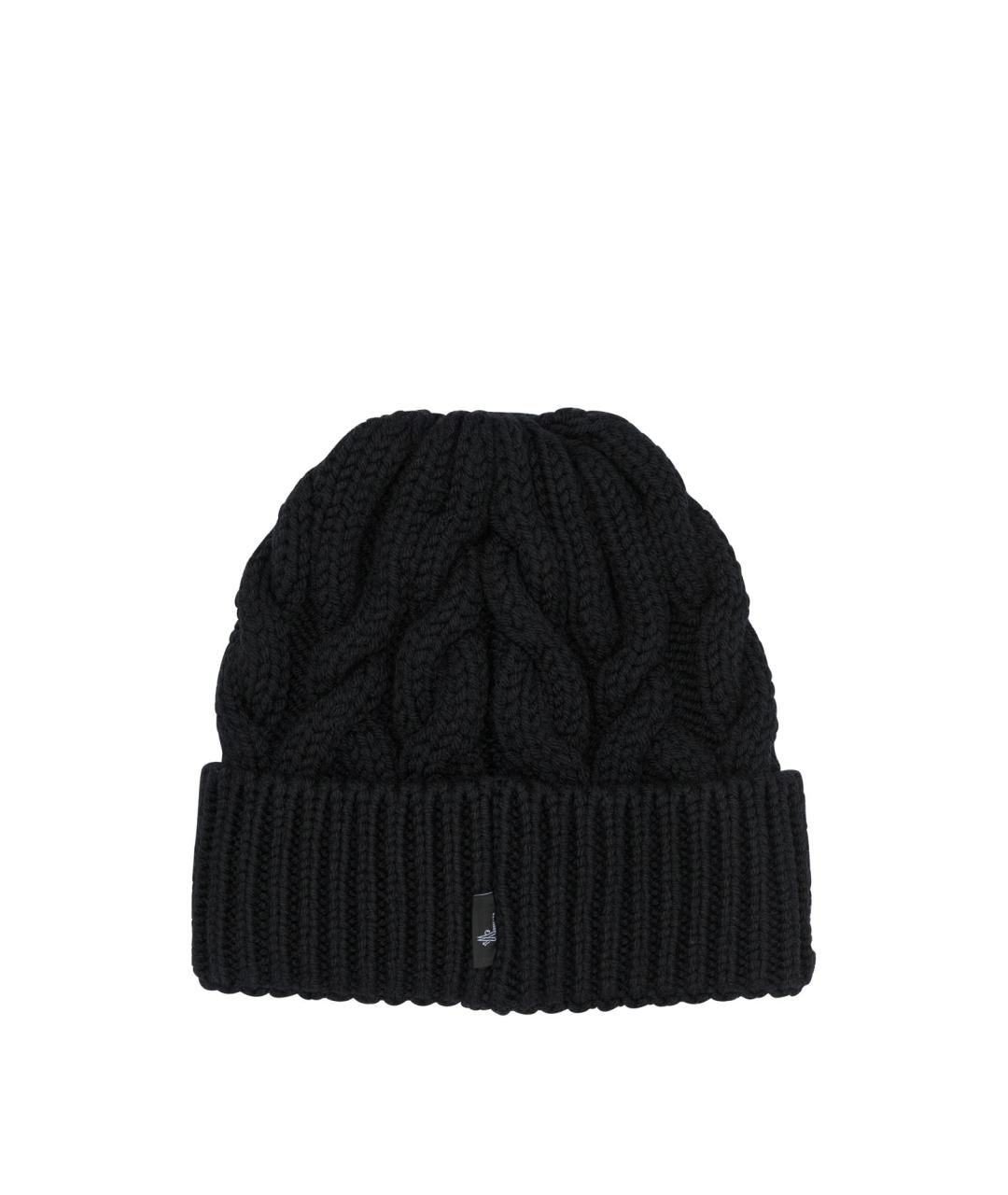 MONCLER GRENOBLE Черная шерстяная шапка, фото 2