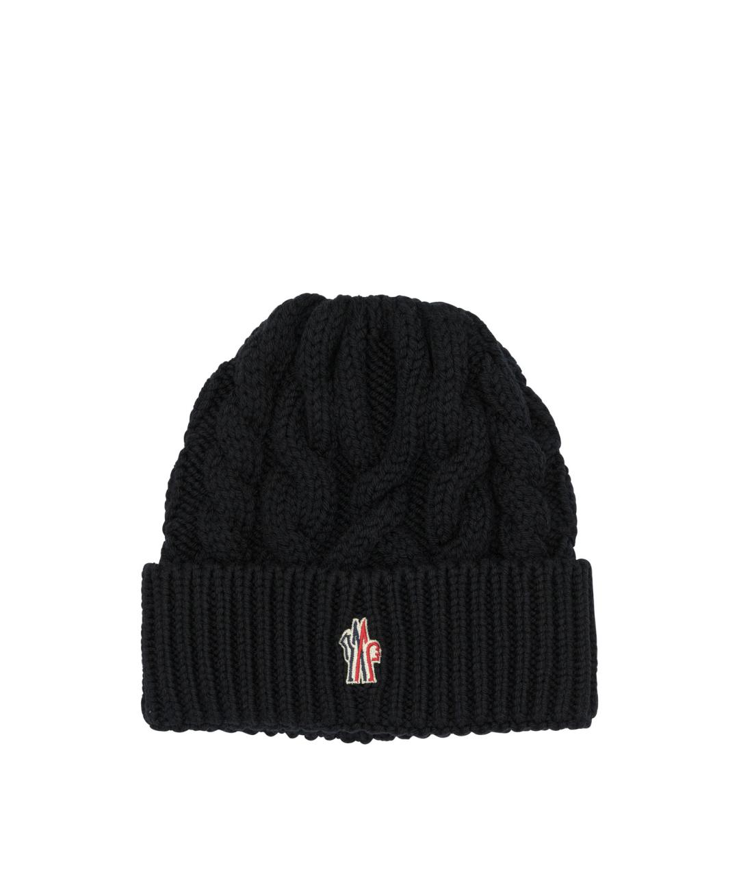 MONCLER GRENOBLE Черная шерстяная шапка, фото 1