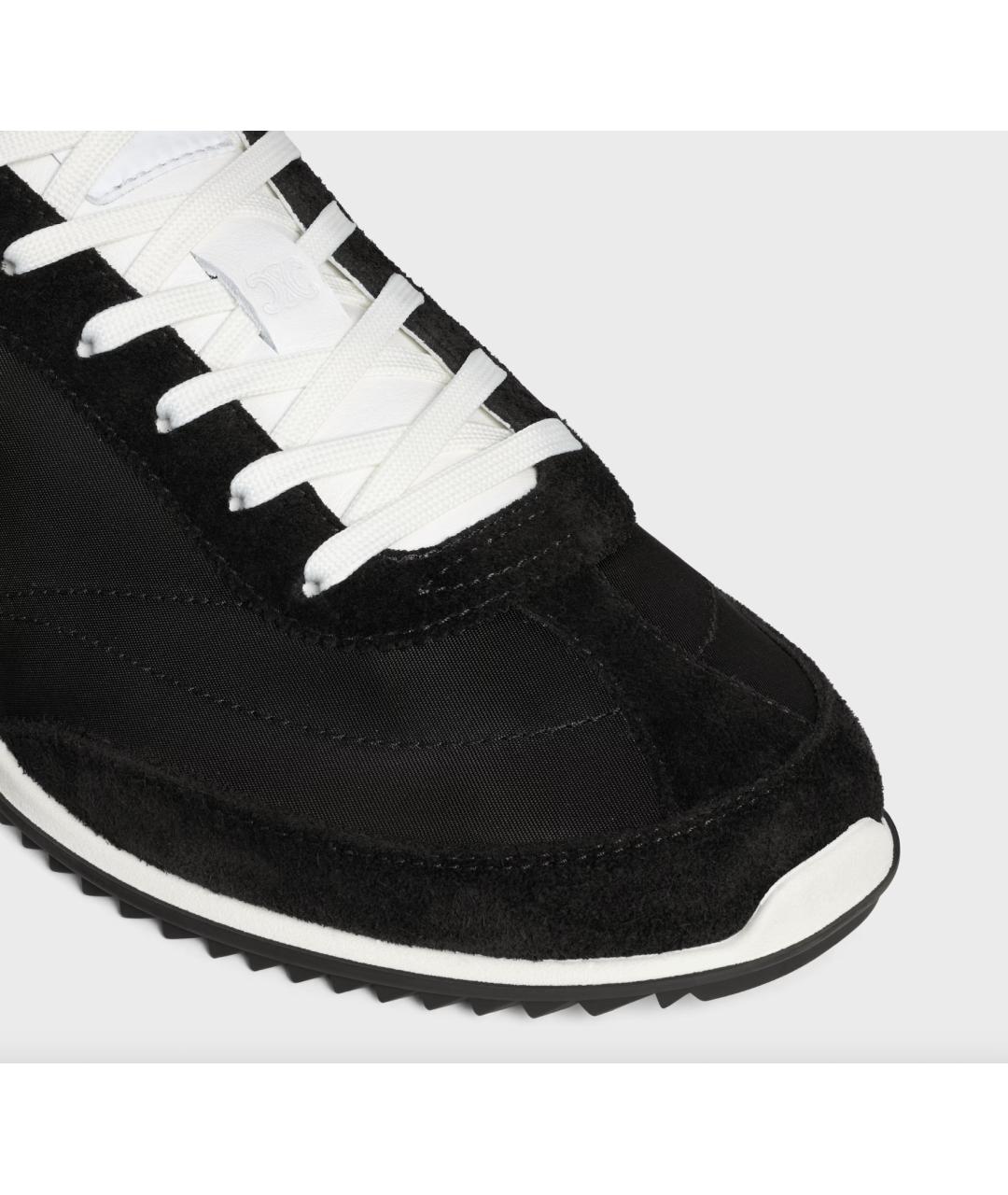 CELINE Черные текстильные низкие кроссовки / кеды, фото 6