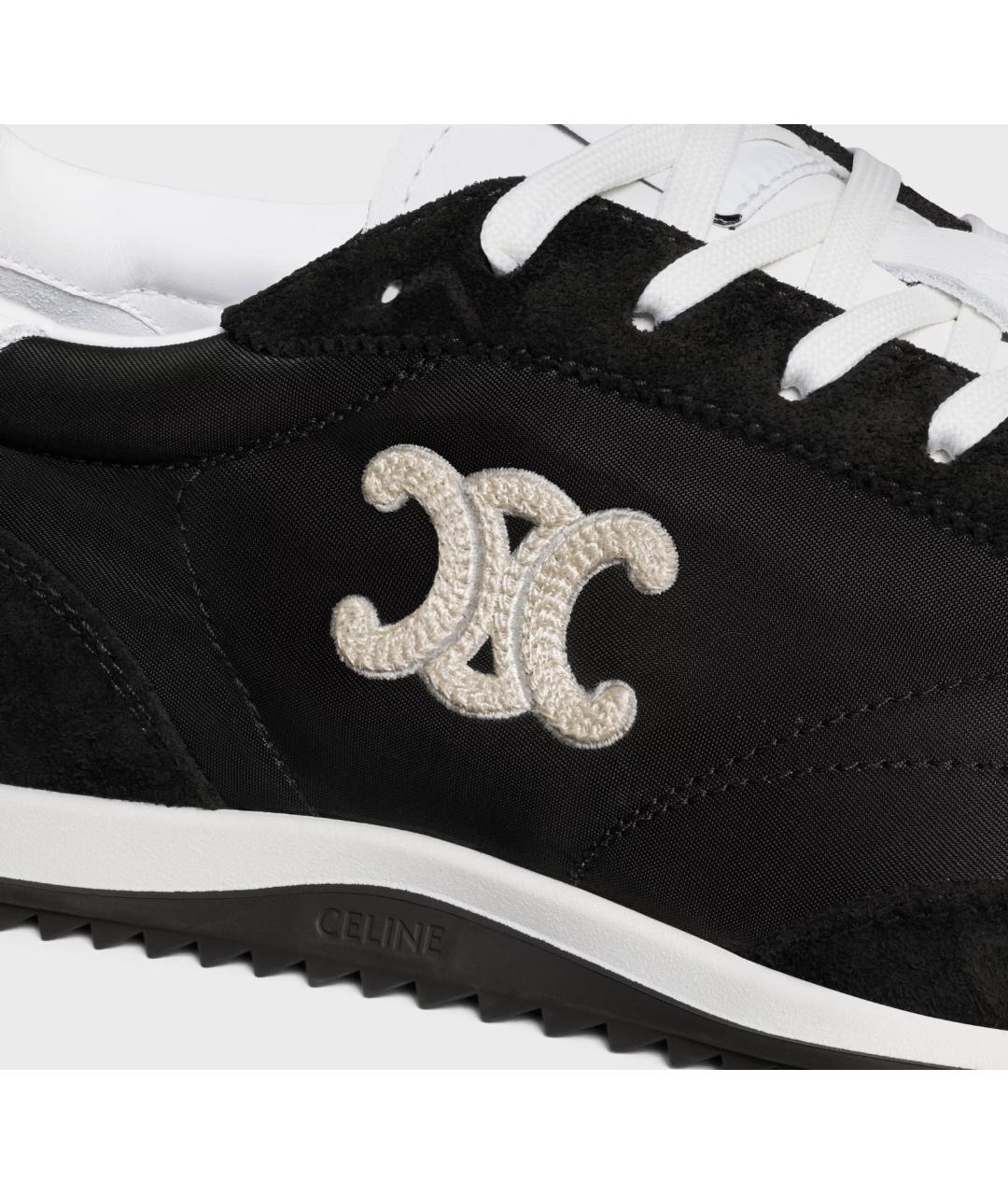 CELINE Черные текстильные низкие кроссовки / кеды, фото 7