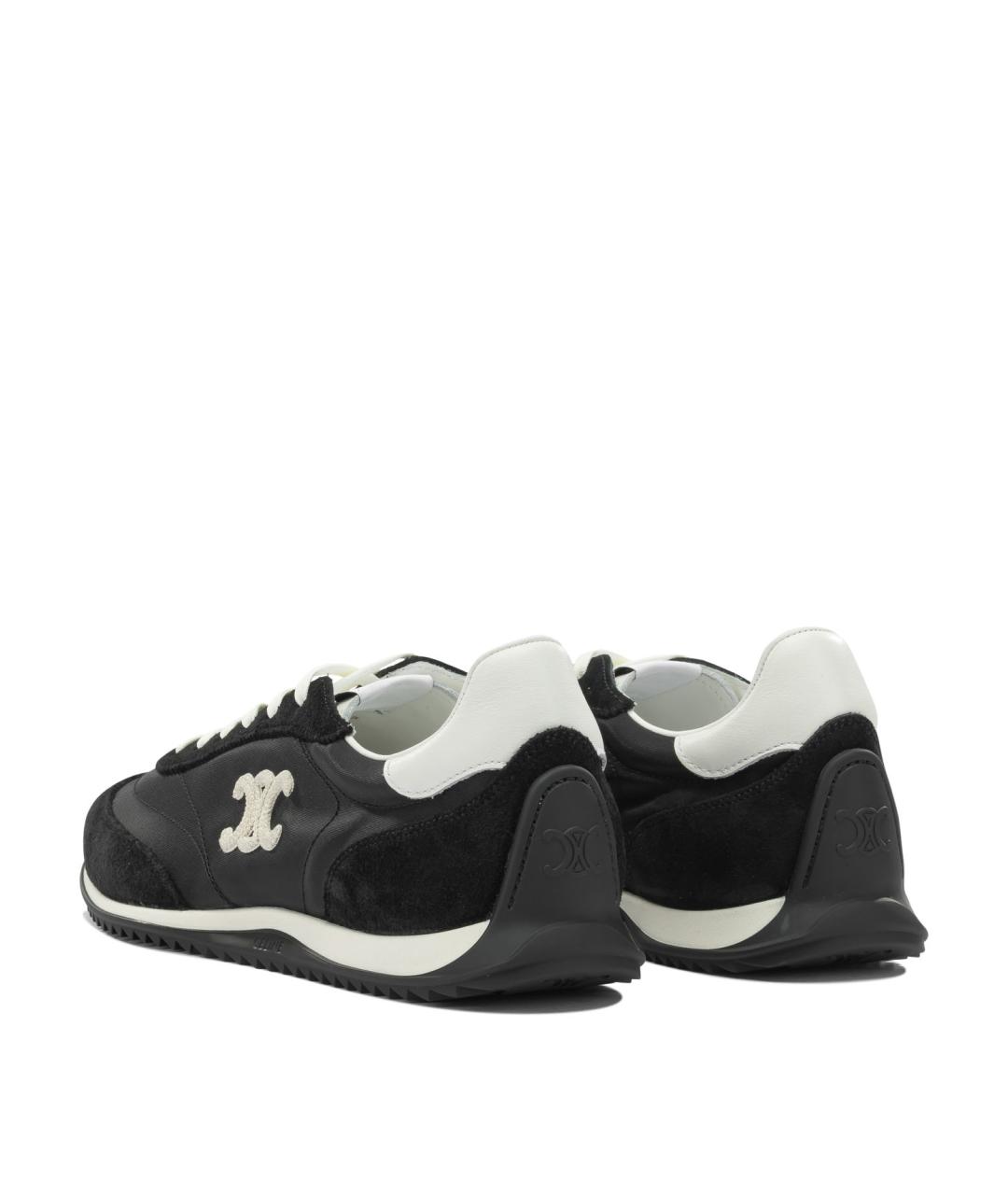 CELINE Черные текстильные низкие кроссовки / кеды, фото 3