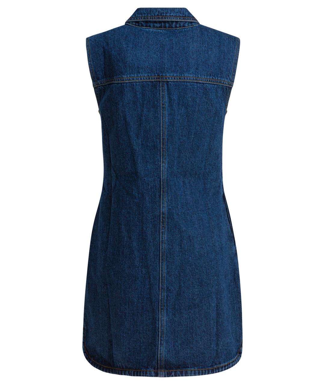 SELF-PORTRAIT Синее хлопковое повседневное платье, фото 2