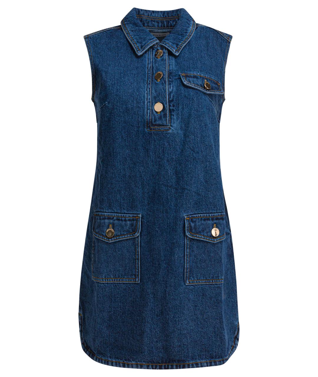 SELF-PORTRAIT Синее хлопковое повседневное платье, фото 1