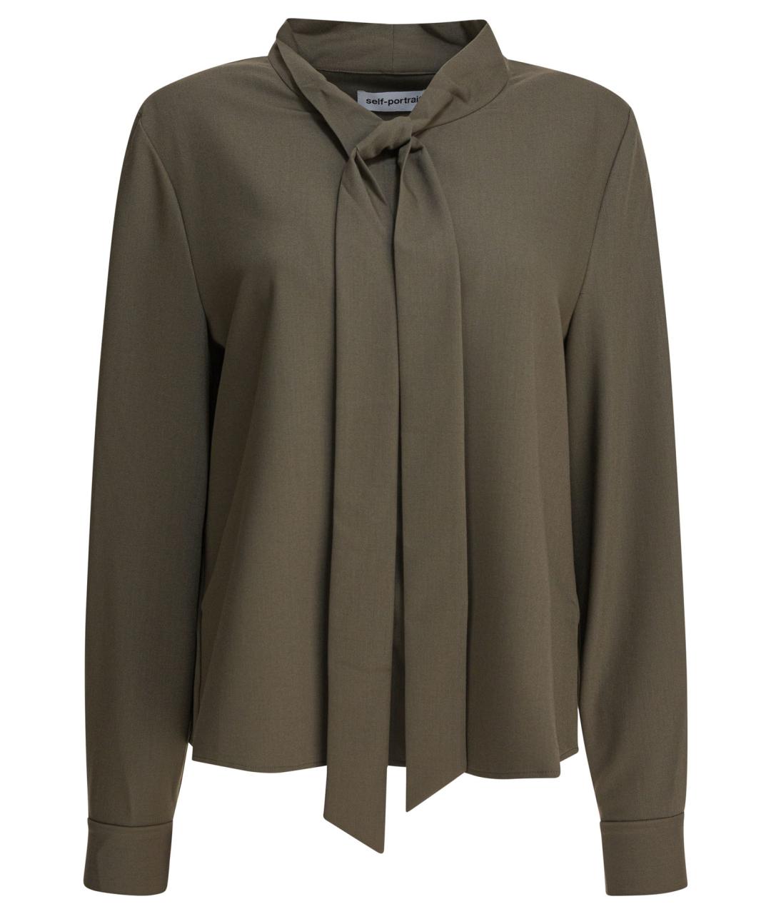 SELF-PORTRAIT Зеленая полиэстеровая рубашка, фото 1