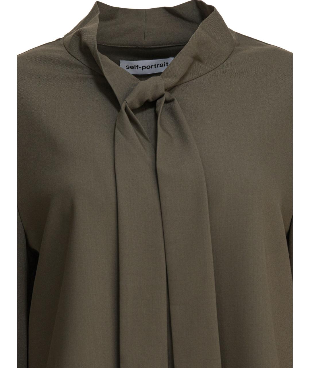 SELF-PORTRAIT Зеленая полиэстеровая рубашка, фото 3
