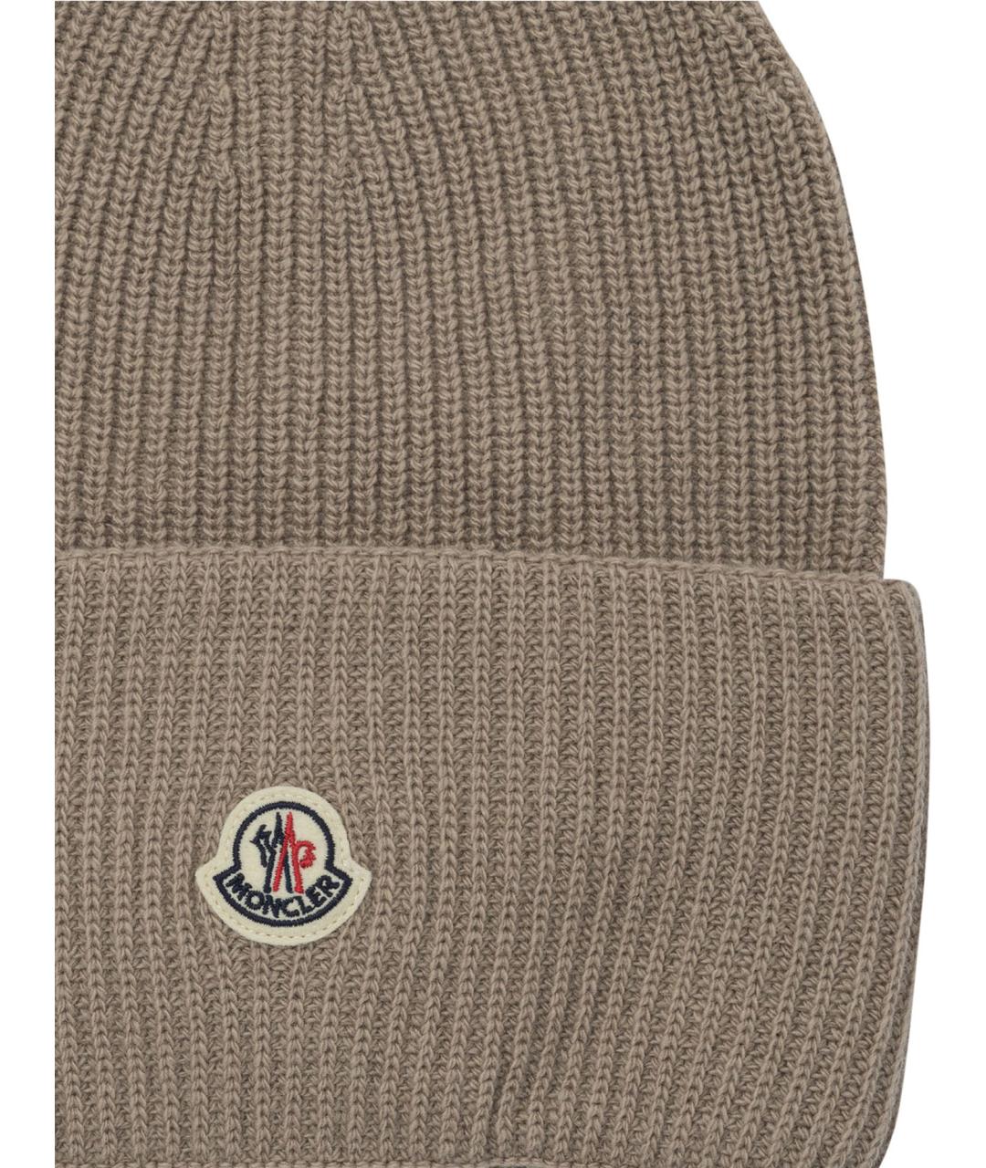 MONCLER Бежевая шерстяная шапка, фото 3