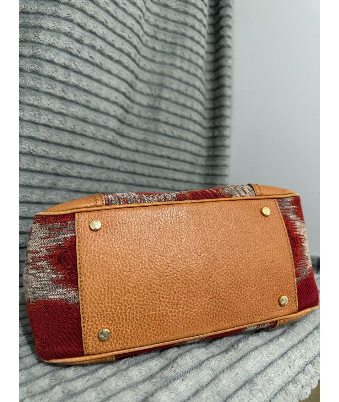 VIVIENNE WESTWOOD Бордовая тканевая сумка с короткими ручками, фото 3