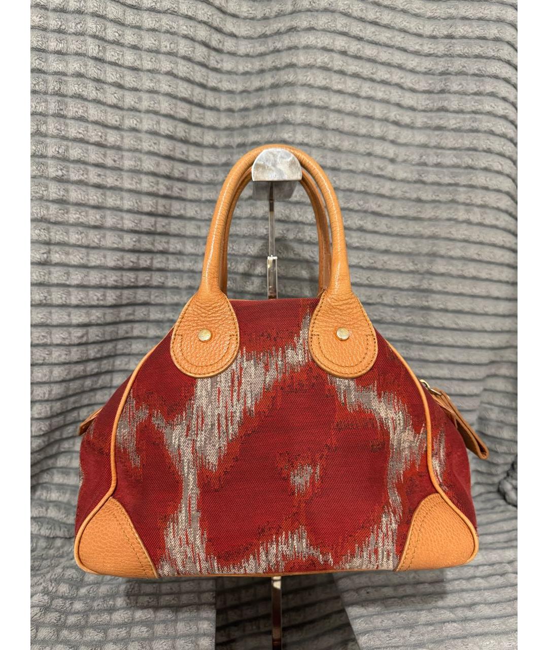 VIVIENNE WESTWOOD Бордовая тканевая сумка с короткими ручками, фото 2