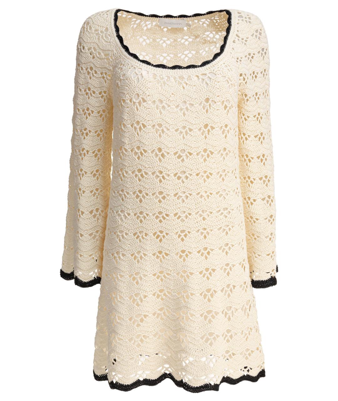 ZIMMERMANN Бежевое хлопковое повседневное платье, фото 1