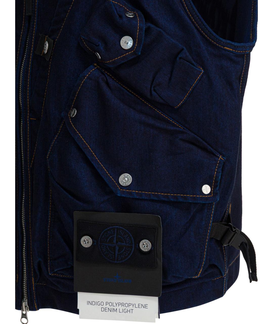 STONE ISLAND Синий хлопковый жилет, фото 4