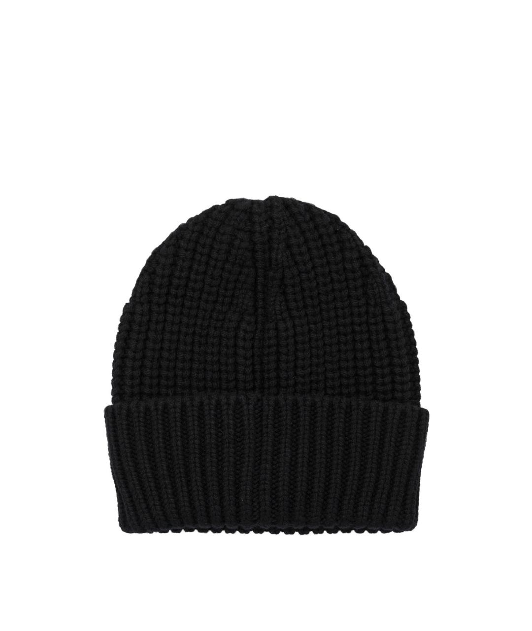 MONCLER Черная шерстяная шапка, фото 2