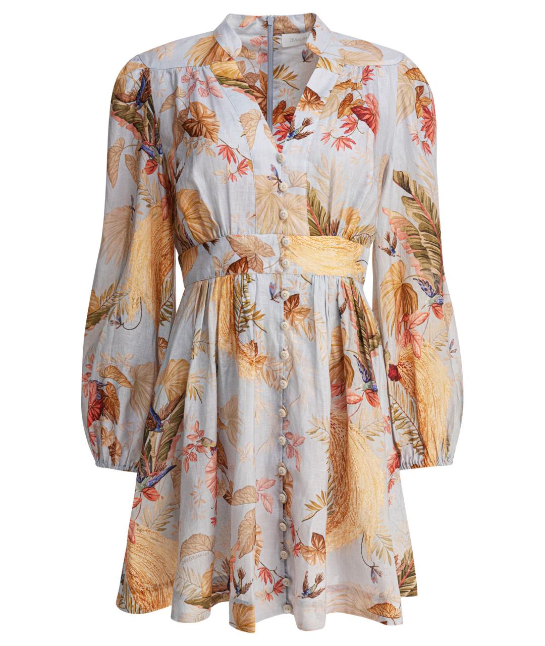 ZIMMERMANN Мульти льняное повседневное платье, фото 1
