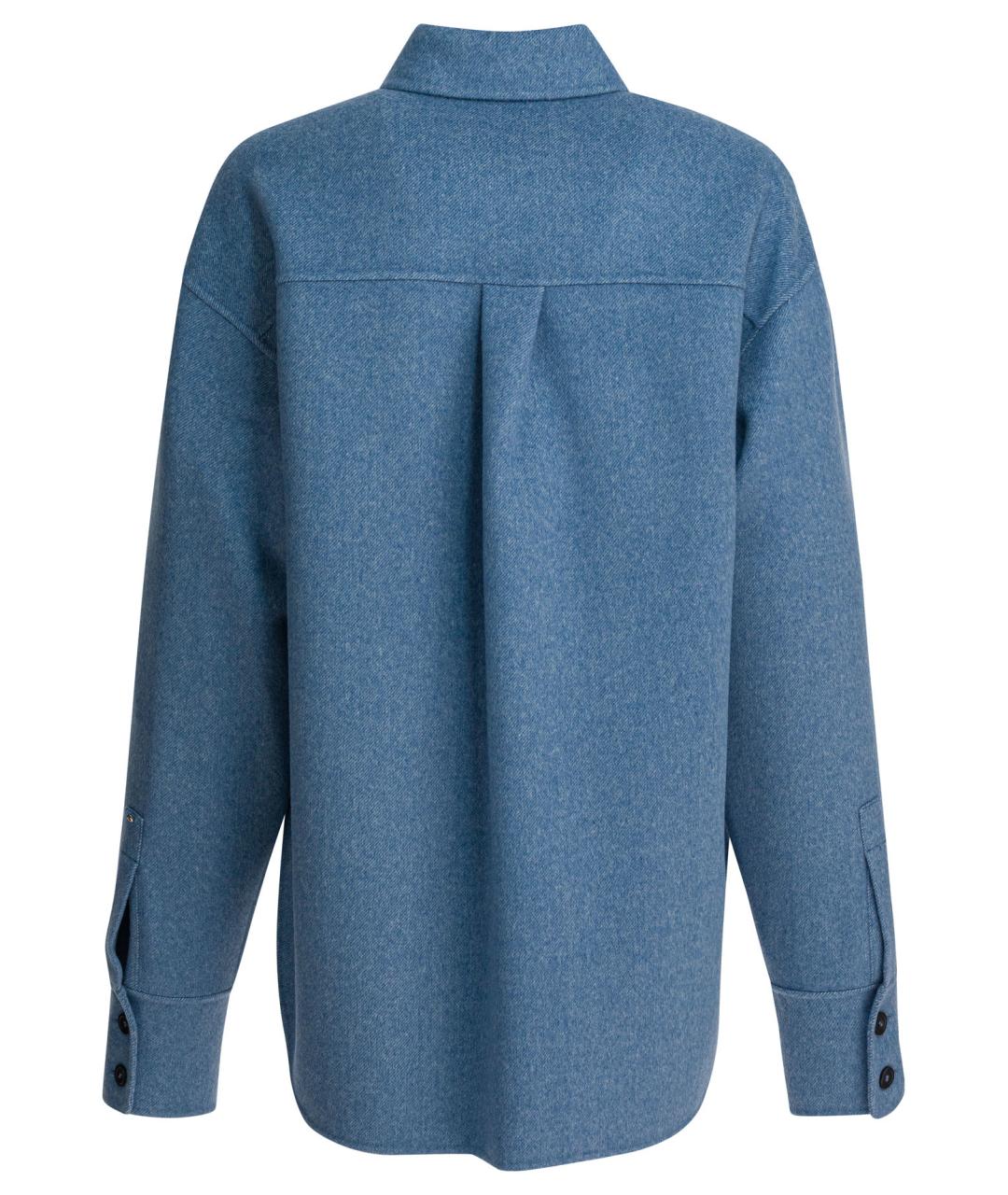 SPORTMAX Голубая шерстяная рубашка, фото 2