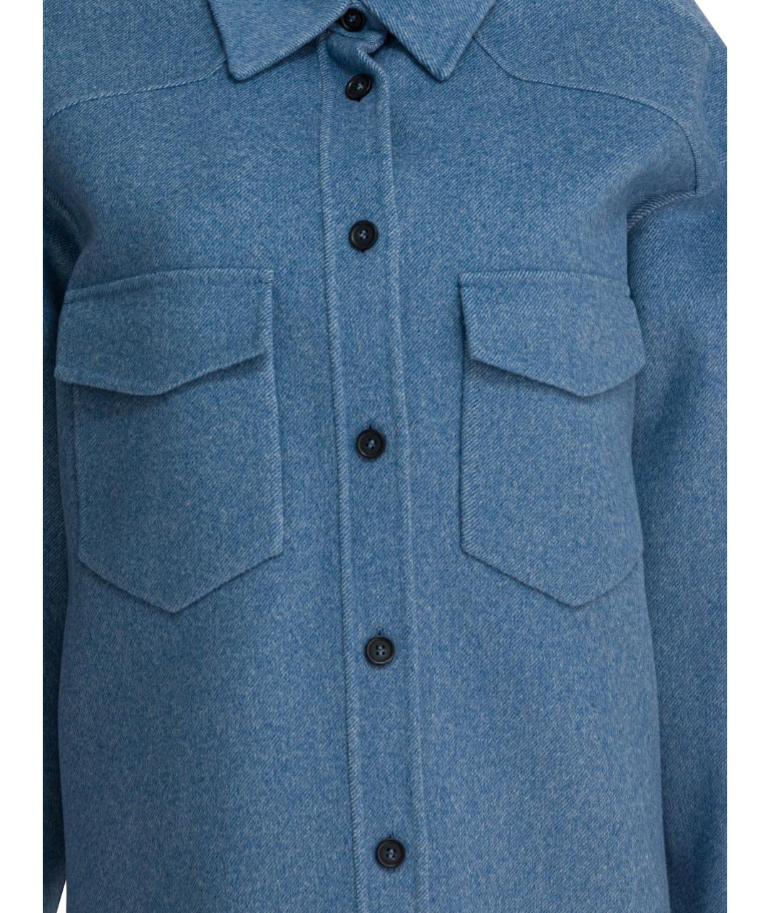 SPORTMAX Голубая шерстяная рубашка, фото 3