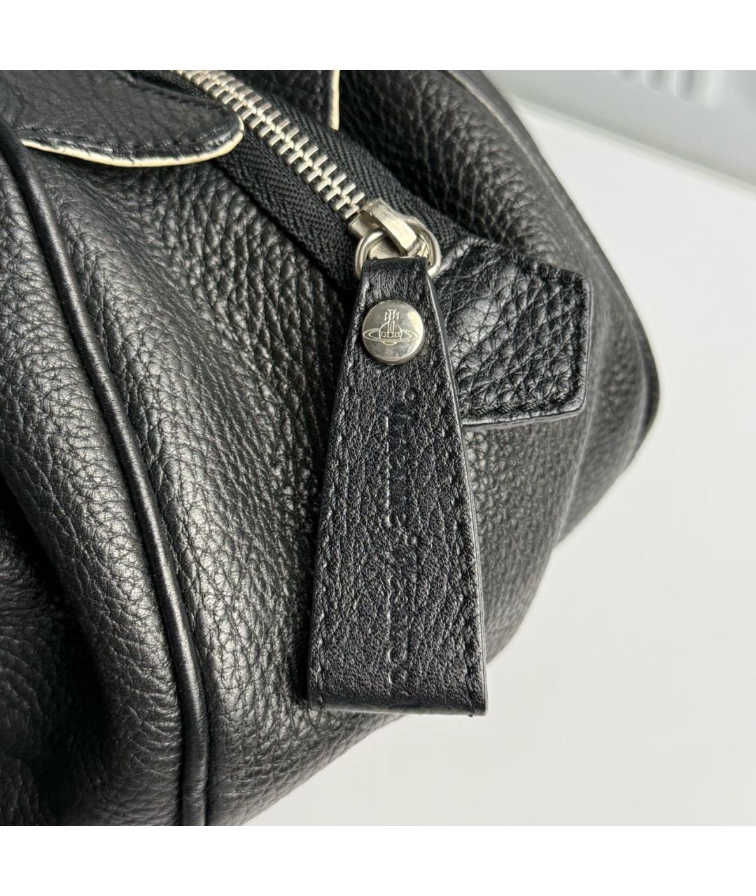 VIVIENNE WESTWOOD Черная сумка с короткими ручками из искусственной кожи, фото 5