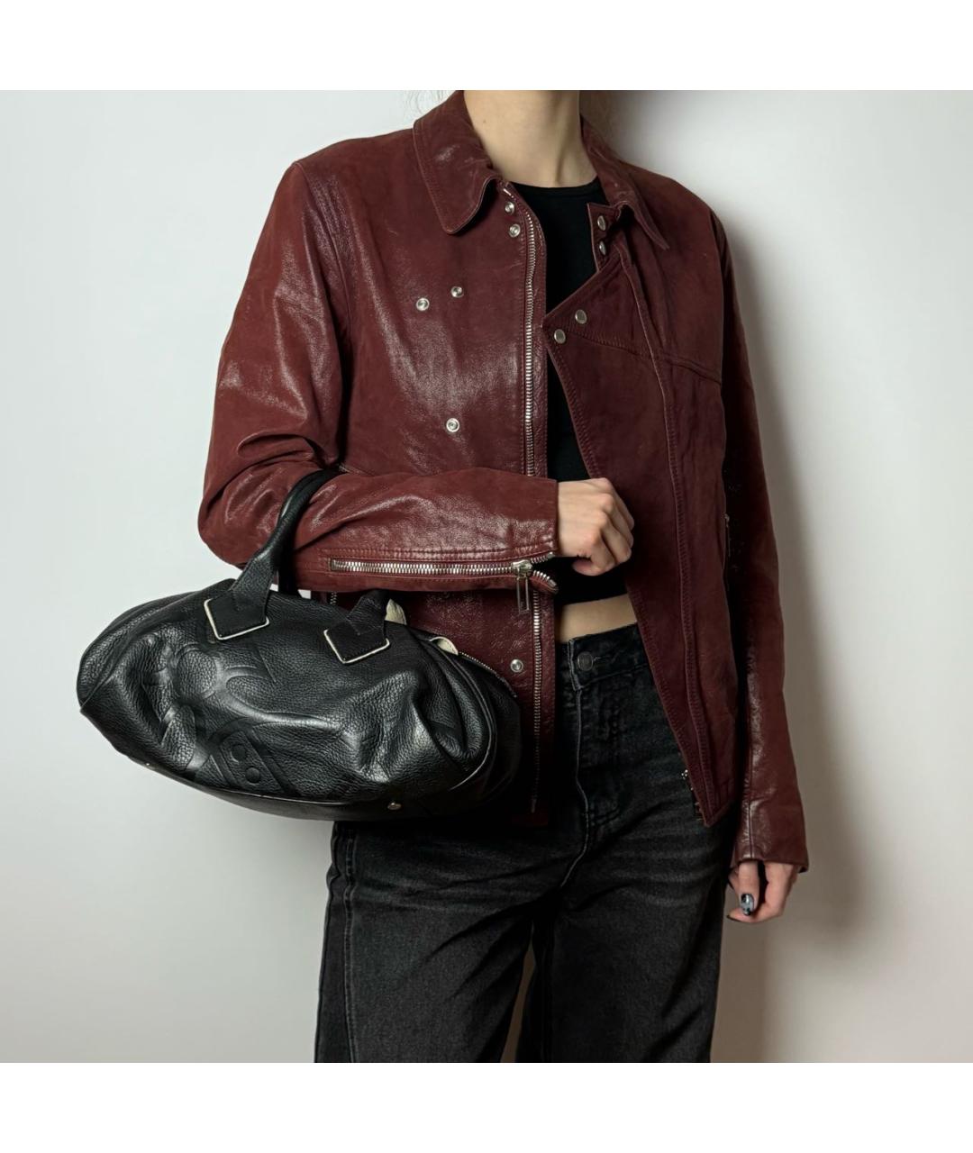 VIVIENNE WESTWOOD Черная сумка с короткими ручками из искусственной кожи, фото 7