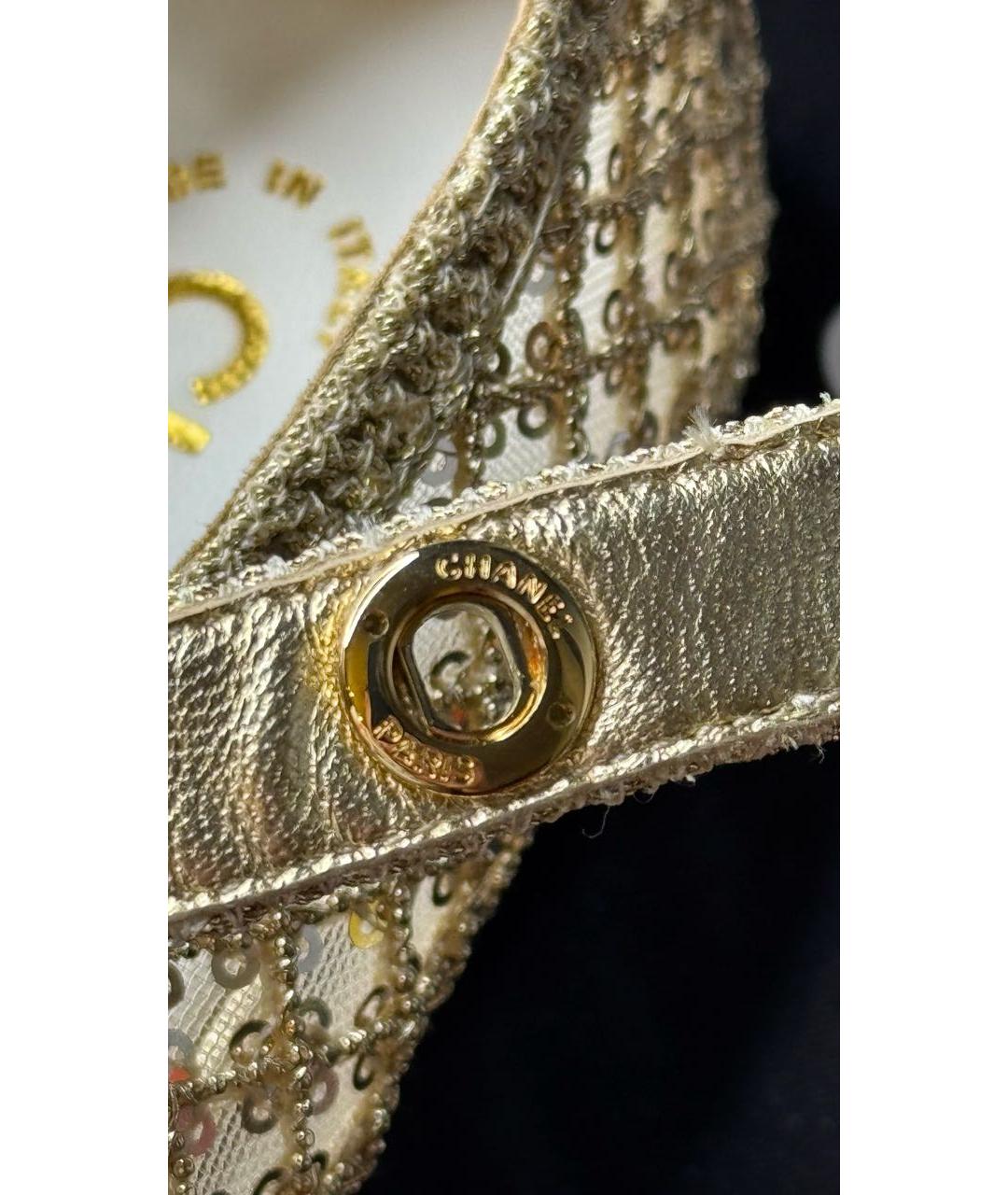 CHANEL Золотые кожаные балетки, фото 7