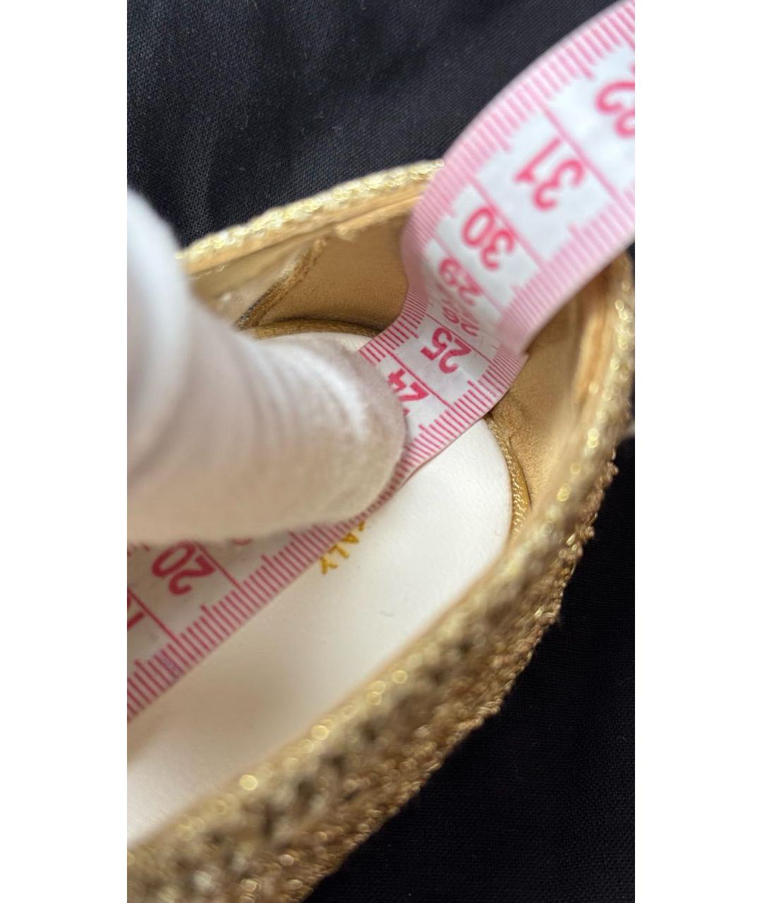 CHANEL Золотые кожаные балетки, фото 8