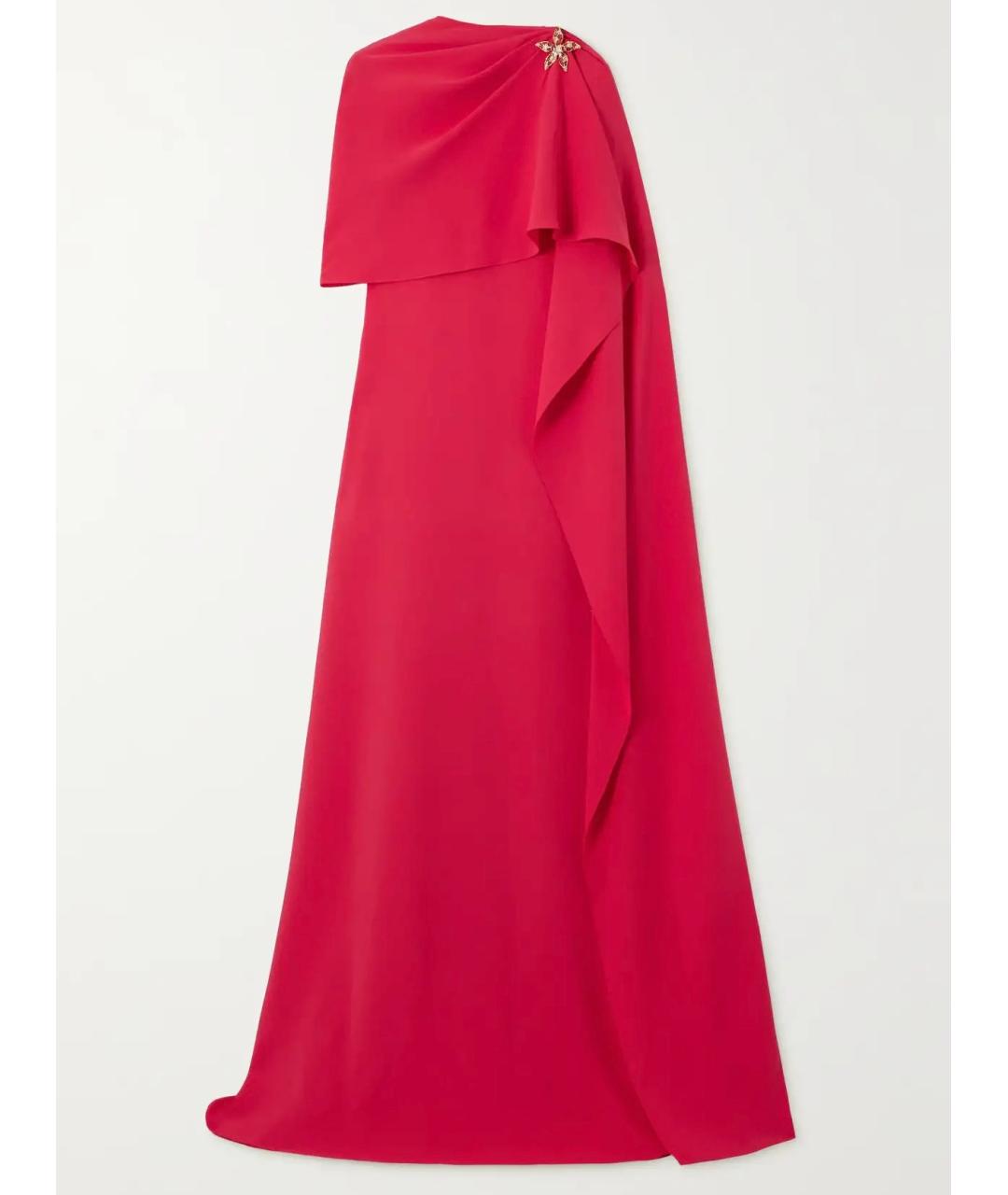 OSCAR DE LA RENTA Красное шерстяное коктейльное платье, фото 5