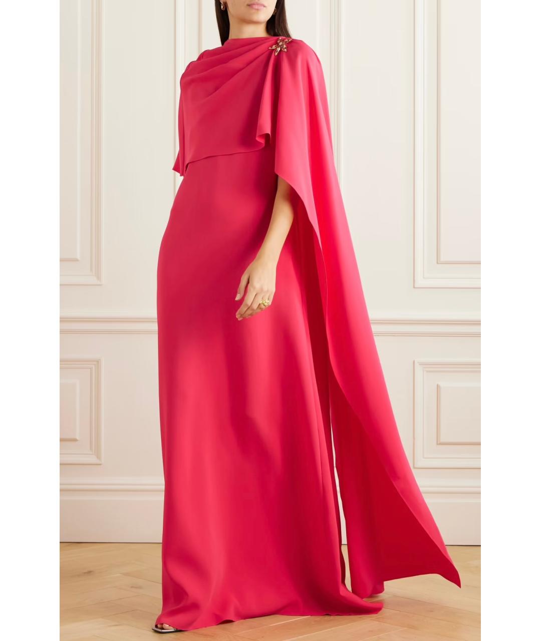 OSCAR DE LA RENTA Красное шерстяное коктейльное платье, фото 2