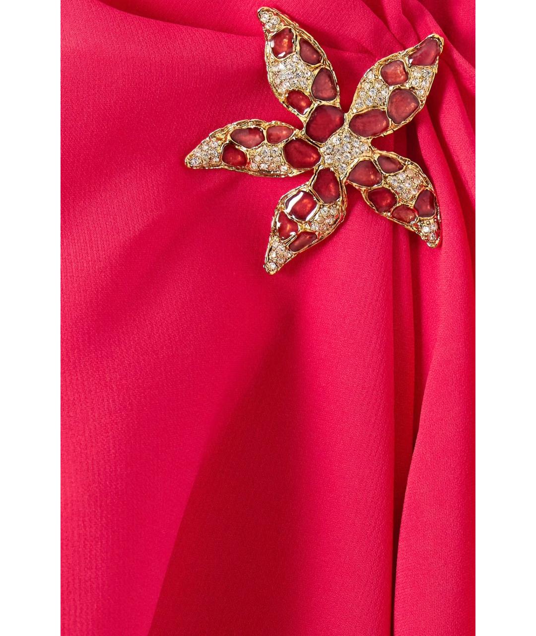 OSCAR DE LA RENTA Красное шерстяное коктейльное платье, фото 4