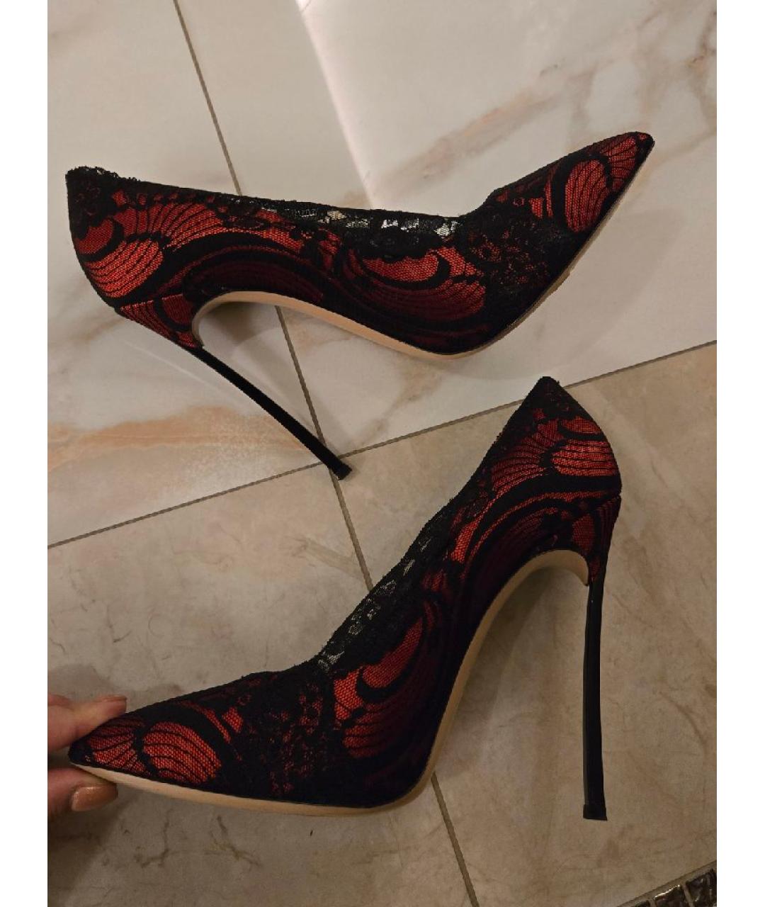 CASADEI Красные текстильные туфли, фото 5