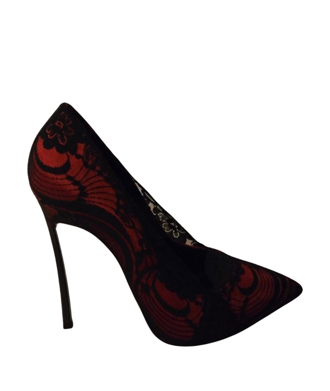 CASADEI Красные текстильные туфли, фото 1