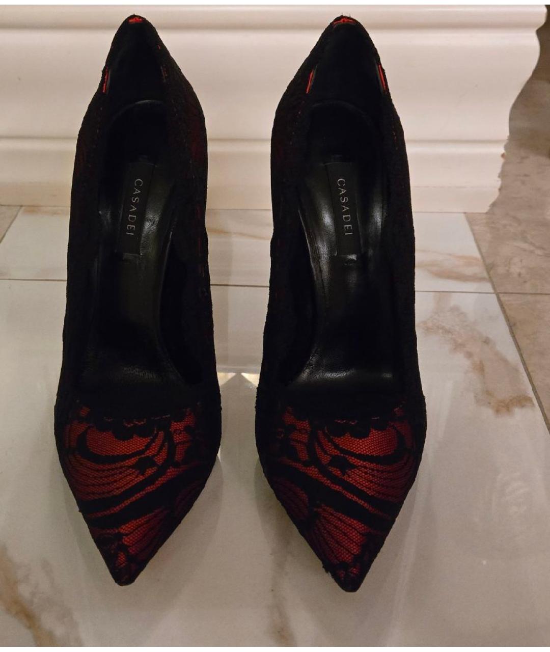 CASADEI Красные текстильные туфли, фото 2