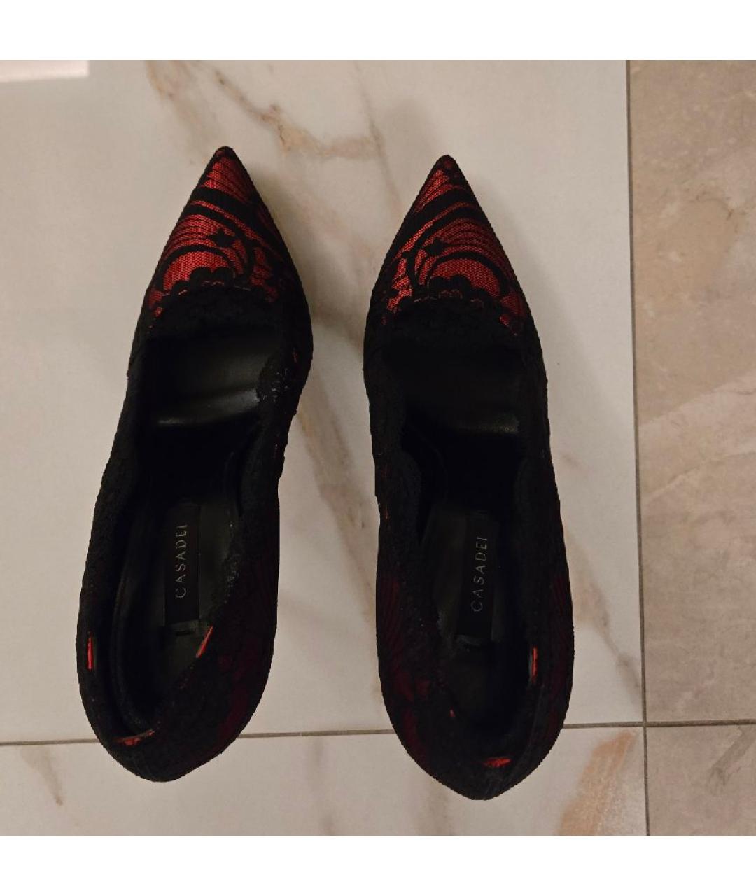 CASADEI Красные текстильные туфли, фото 3