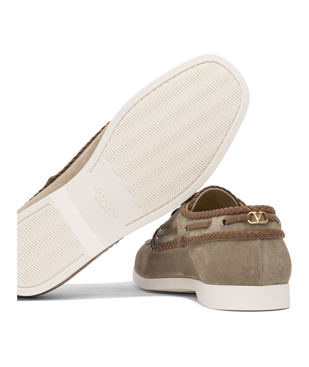 VALENTINO Бежевые замшевые лоферы, фото 5